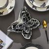 Ins butterfly dish tableware ceramic rice bowl high popular level plate bowl full set of household bowl set butterfly bowl plate