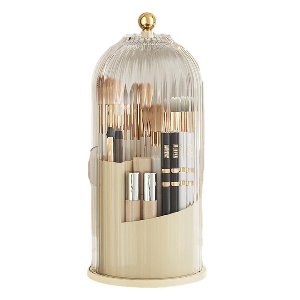 

Черная Изысканная Поделка Большая Вместимость Гладкая Поверхность Вращающаяся Коробка Для Кистей Для Макияжа Вращающаяся Коробка Для Макияжа бежевый