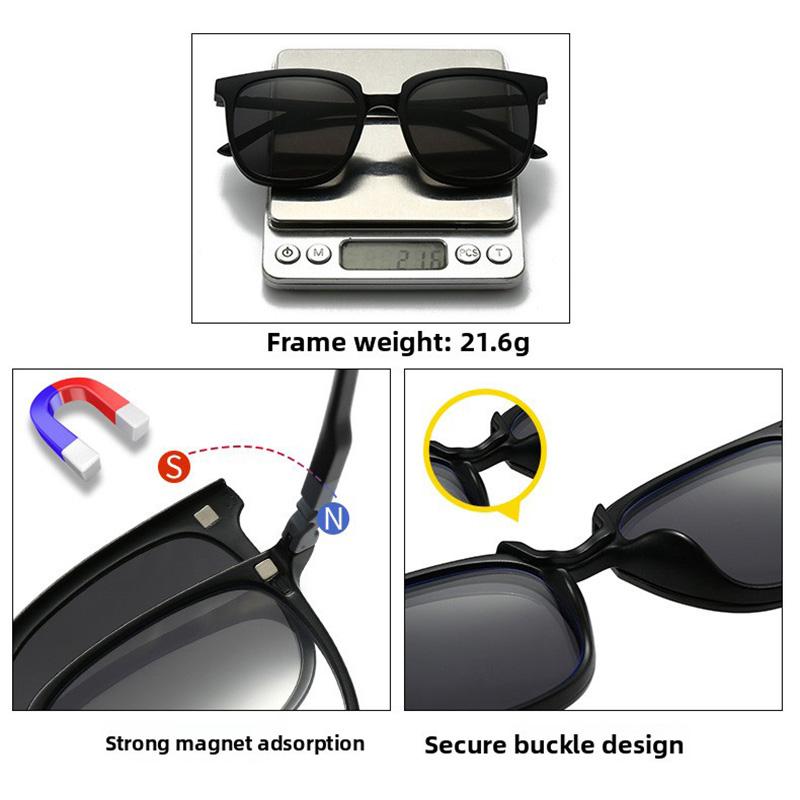 2 In 1 Magnetic Multi-Functional Night Vision Driving Sunglasses Magnetic Clip-On Lens Myopia Frames Sun Protection