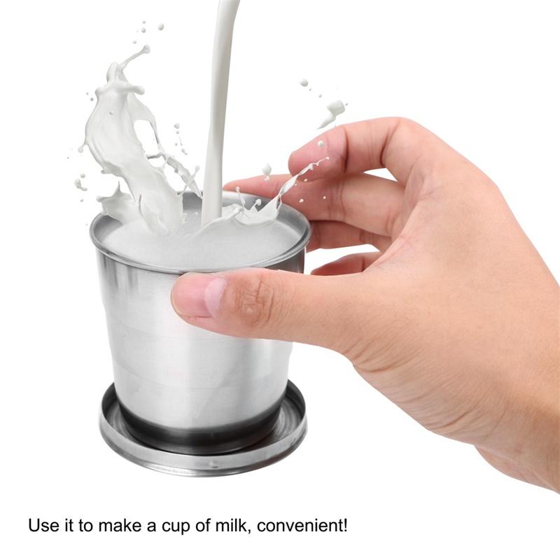 Mini Stainless Steel Portable Outdoor Travel Camping Folding Collapsible Cup Telescopic Mug with Keychain 75Ml /140Ml /240Ml