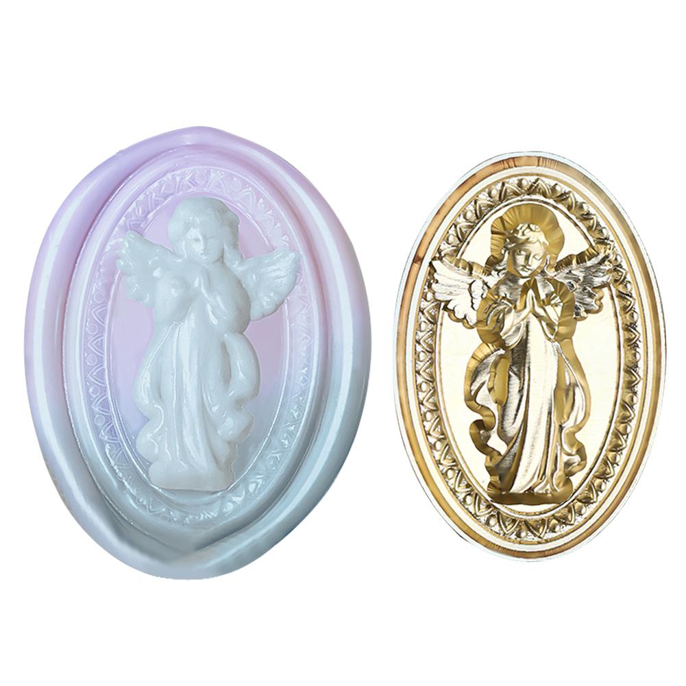 3D Stereoscopic Seal Wax Seal Stamp Head Pray Angels Angels Tears DIY Envelopes Stamps Replace Heads For Wedding Invitation