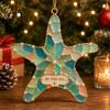 Ornament for Holiday Trees Handmade Sea Glass Coastal Christmas Ornaments, Turtle Seahorse Starfish Modern Home Decor Sailboat Beach Hanging