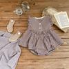Adorable Summer Checked Top And Shorts Set For Baby Girls With Comfortable Cotton Fabric