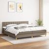 Maison Exclusive - Bed Slat Base with Taupe Mattress 200x200 Cm Fabric