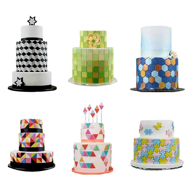 3PCS/Set Square Geometric Cutters Fondant Cookie Cake Mold Cutters Chocolate Molds Cake Decorating Cake Baking Tools Bakeware