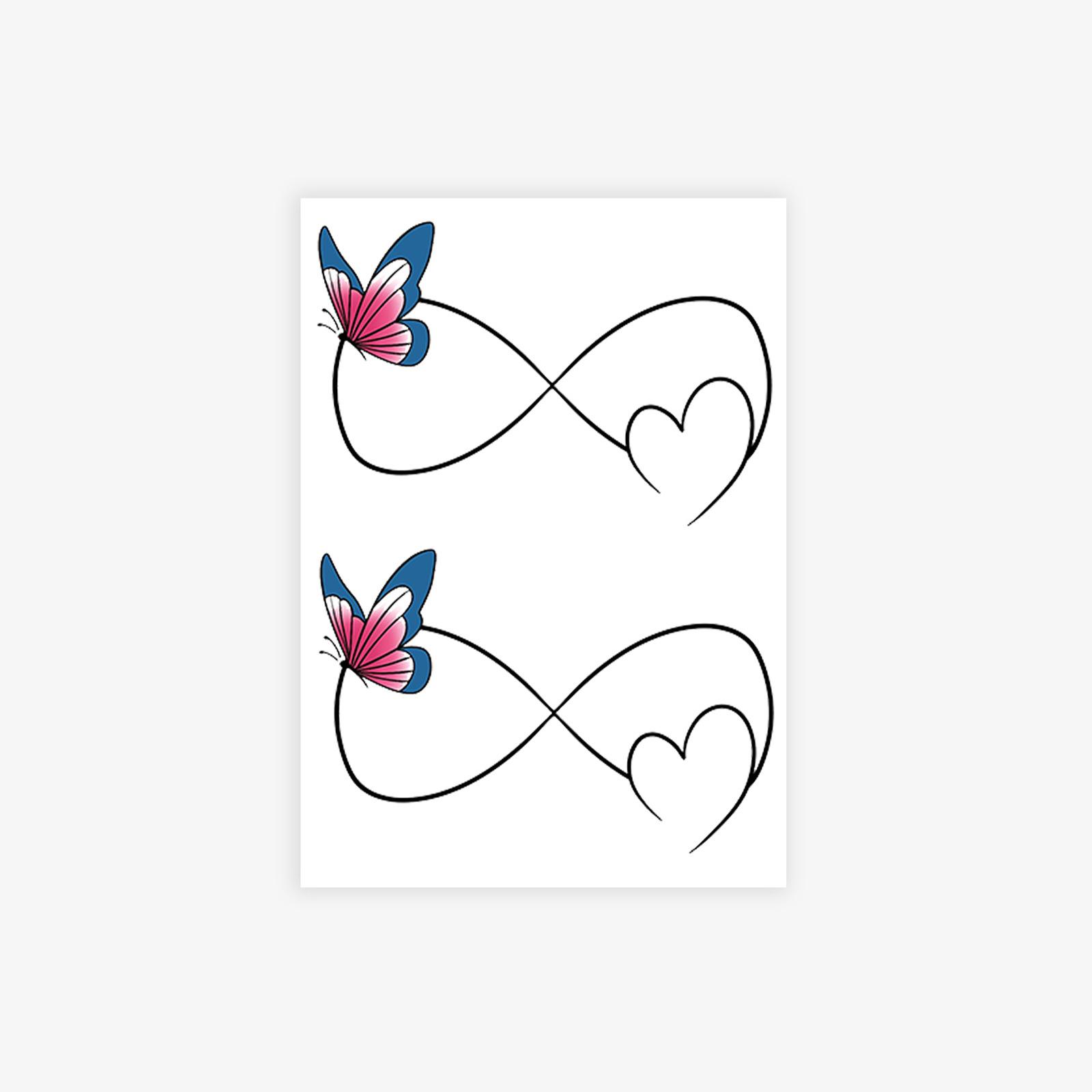 Valentine S Day Advanced Sense Simple And Beautiful Butterfly Love Mobius Ring Tattoo Sticker 7*10