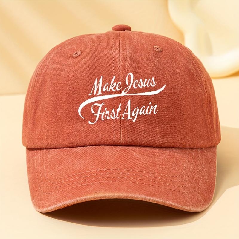 Make Again Letter Print Men's Washed Baseball Cap Peaked Cap Suitable for Outdoor Sports and Leisure