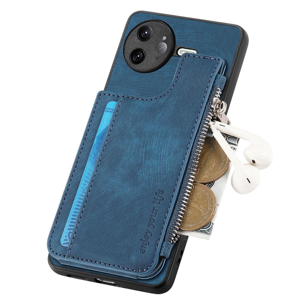 For Xiaomi Poco F7 Ultra 5G/Xiaomi Redmi K80 Pro 5G Case Zipper Card Holder Kickstand Leather+PC+TPU Phone Cover