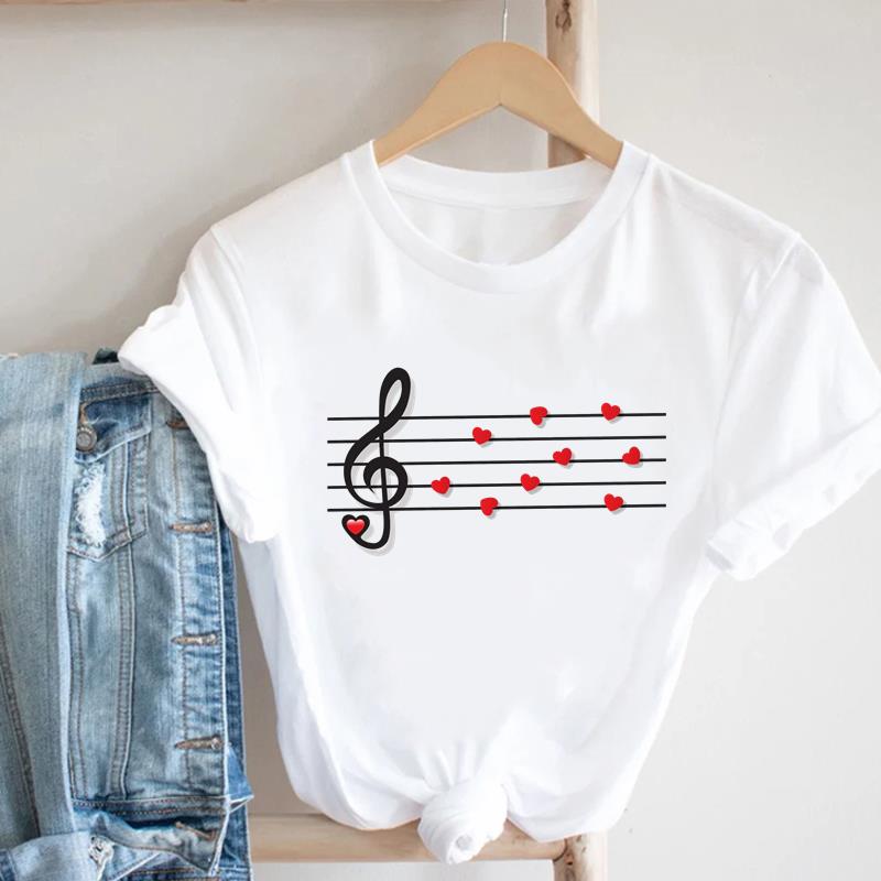 (Asian Size) letter love cute 90s Lady Female Top Printed Women Tee Clothing Casual T Shirt Fashion Graphic Short Sleeve T-shirts