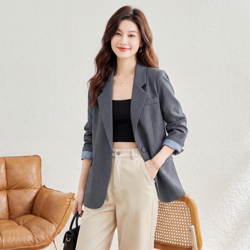 Женский укороченный блейзер для офиса Silk Bay Store L