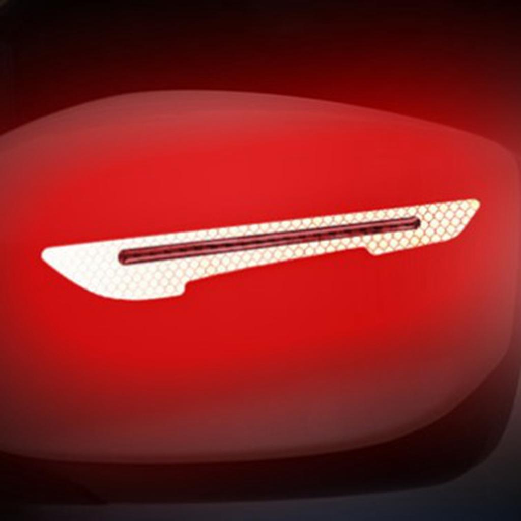2 Pcs Car Reflective Stickers Flexional Red Rearview Mirror Reflective Stickers for Doors Bumpers