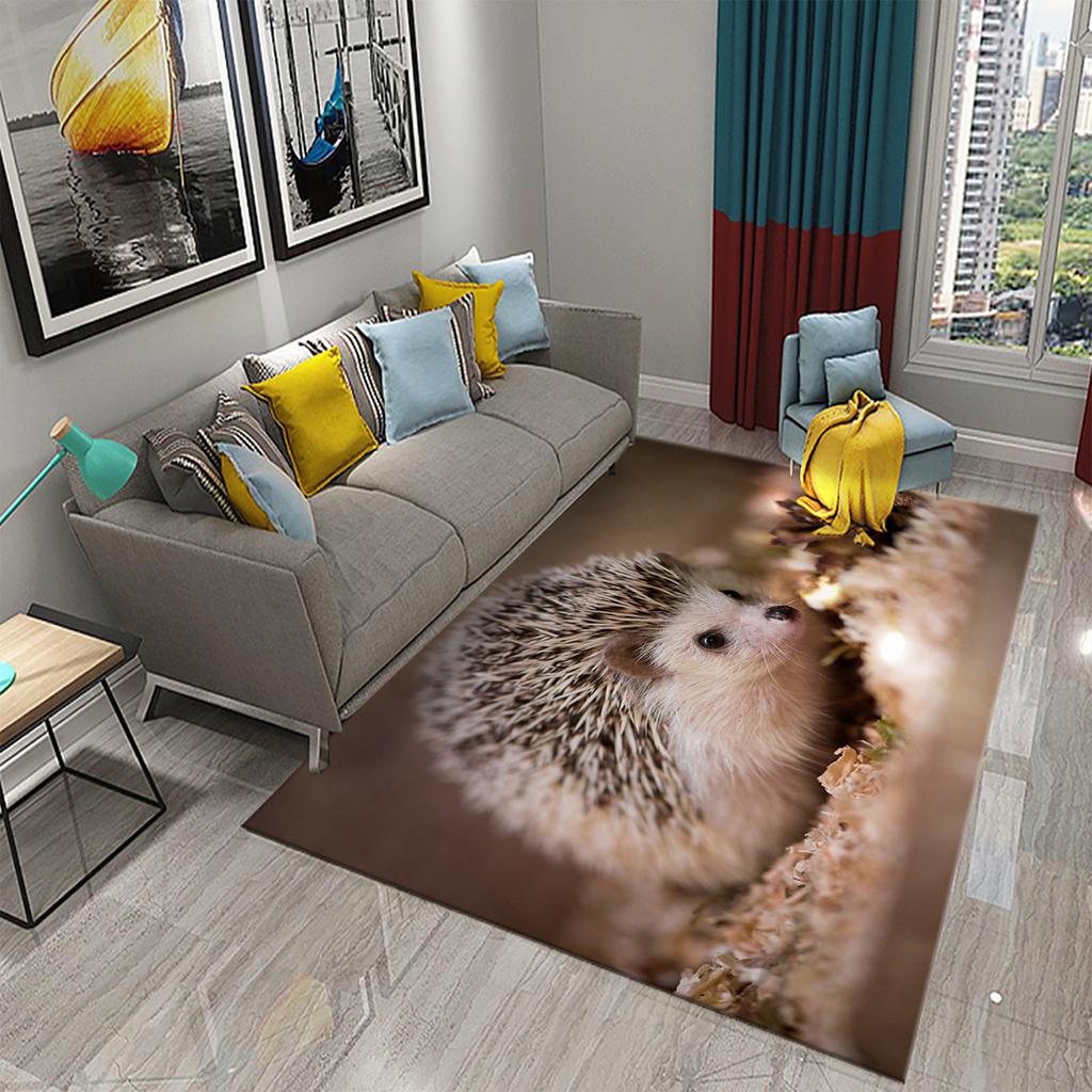 3D Hedgehog Carpet Cute Animal Rugs for Living Room Bedroom Floor Area Decor Mats Bathroom Toilet Door Entrance Non-slip Carpet
