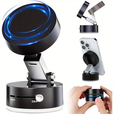 Vacuum Magnetic Suction Phone Holder Foldable Strong Magnetic Car Phone Holder