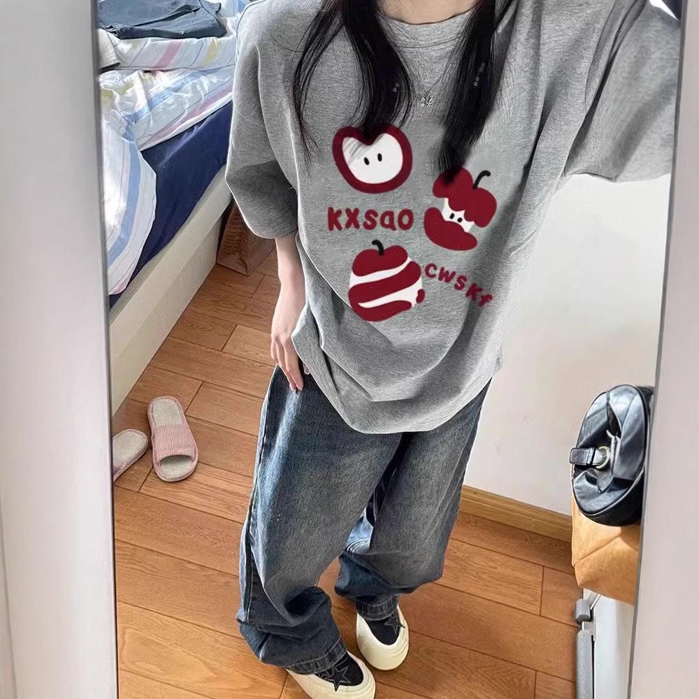 

2025 Summer Women s Pure Cotton Oversized Short Sleeve T-Shirt in American Style 3XL
