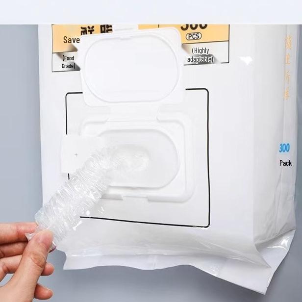 

Flip-Top Food Grade Cling Film Cover: Large, Disposable, Anti-Odor, Fresh-Keeping, Thickened, Hanging Household Use. 38cm Spandex 300pcs ~150g