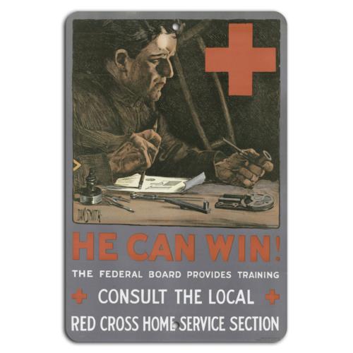 

He Can Win Empower with Red Cross TrainingAluminumtin sign 20x30cm（7.8x11.8inch）