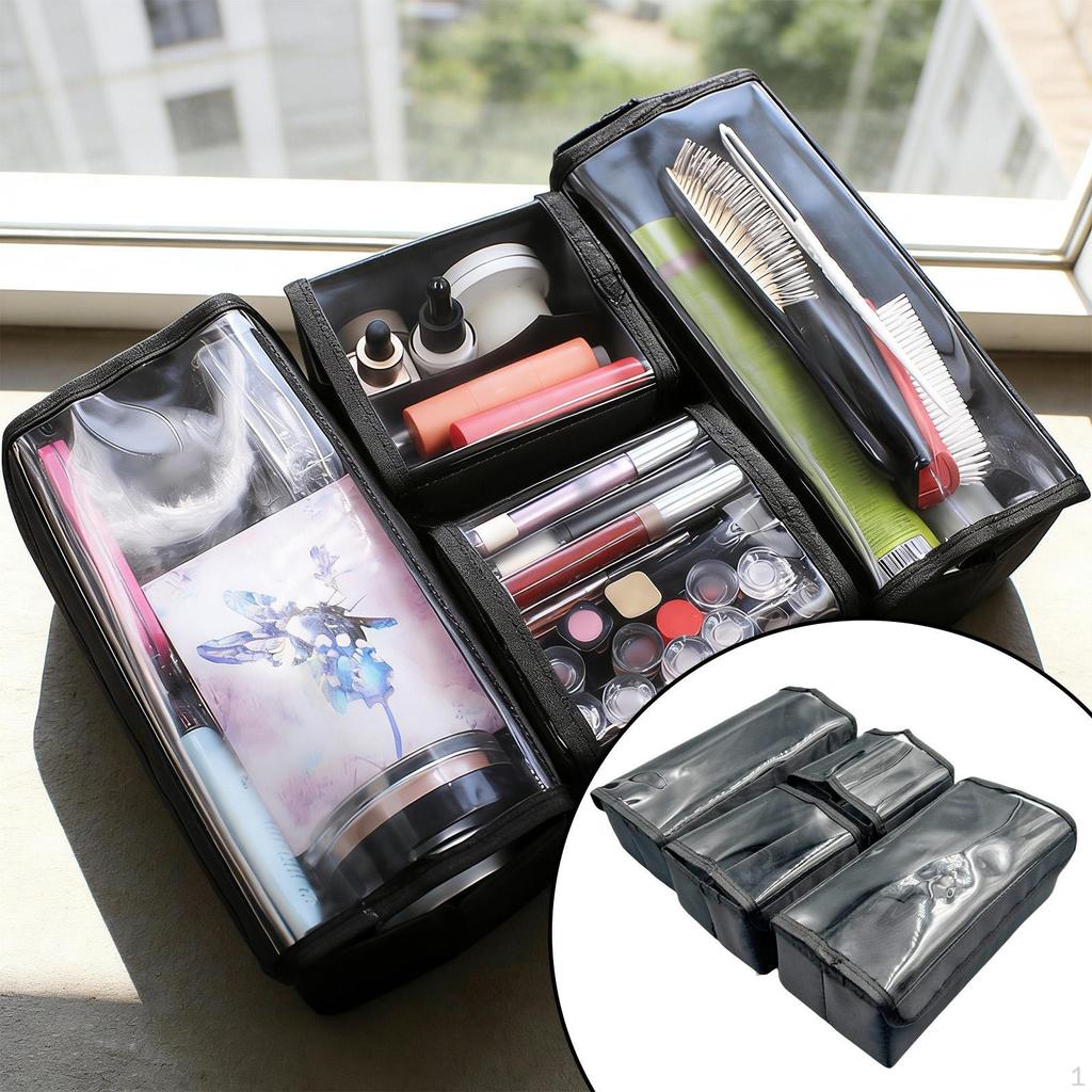 1 Piece Makeup Organizer Bag Cosmetic Case with Dividers Large Foldable Toiletry Capacity