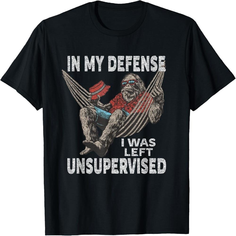 In My Defense I Was Left Unsupervised Graphic Funny Saying T-Shirt S