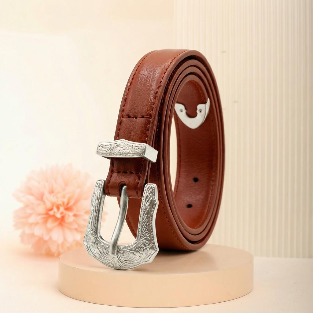 Women s Trendy Pin Buckle Leather Belt - Top-layer Cowhide, Versatile for Casual Pants