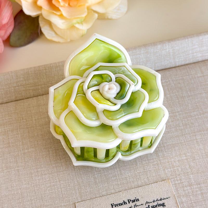 Flower Hair Clip French Style Elegant Women Flower Hair Claw Clip Hairpin Grab Clip Barrettes Headwear Hairgrip Hair Accessories