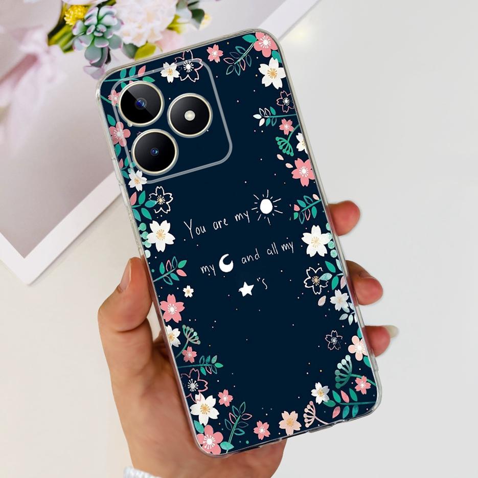 Etui na Realme Note 50 RMX3834 Uroczy Kot Malowane Pokrowiec Miękki Silikonowy Pokrowiec na Telefon Na Realme Note 50 Note50 Tylna Pokrywa 6.74'' Torby