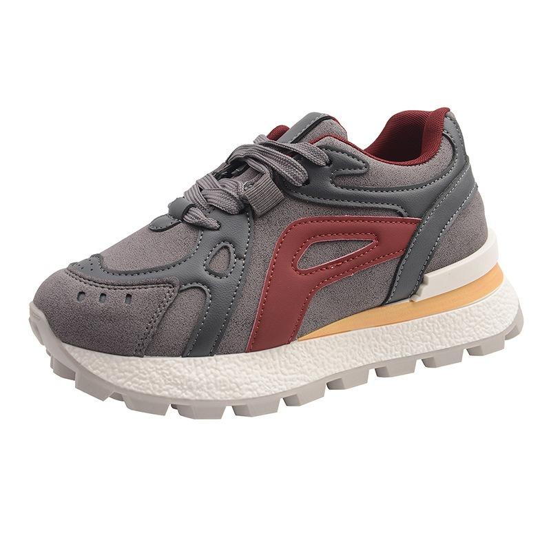 Thick-soled small women's new spring and autumn small people color matching casual sports fashion shoes