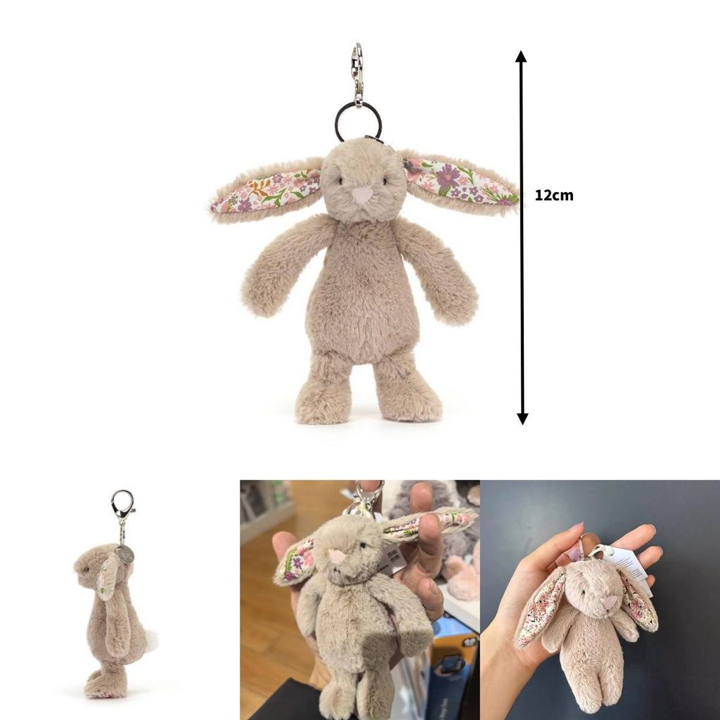 Klíčenka s plyšovým králíčkem Jellycat z krátkého plyše s květinovým designem pro ženy i muže