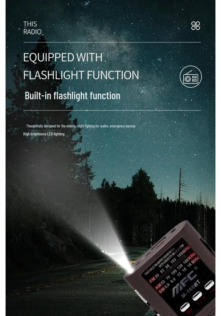 High-End Multi-Band Mini Radio with Bluetooth, Headphone Jack, and Music/Call Functionality