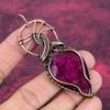 Faceted Kashmir Ruby Real Gemstone Pendant Copper Wire Wrapped Handmade Pendant