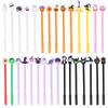 10/30Pcs Halloween Pens Pumpkin Skull Ghost Bat Pens 0.5 MM Black Rollerball Pen for Halloween Party Supply School Office Prizes