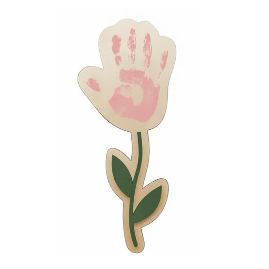 DIY Mother s Day Handprint Art Wooden Handprints Rose Flower Bouquet Gifts for Mom Grandma Mothers Day Keepsake Craft from Kids 1pc