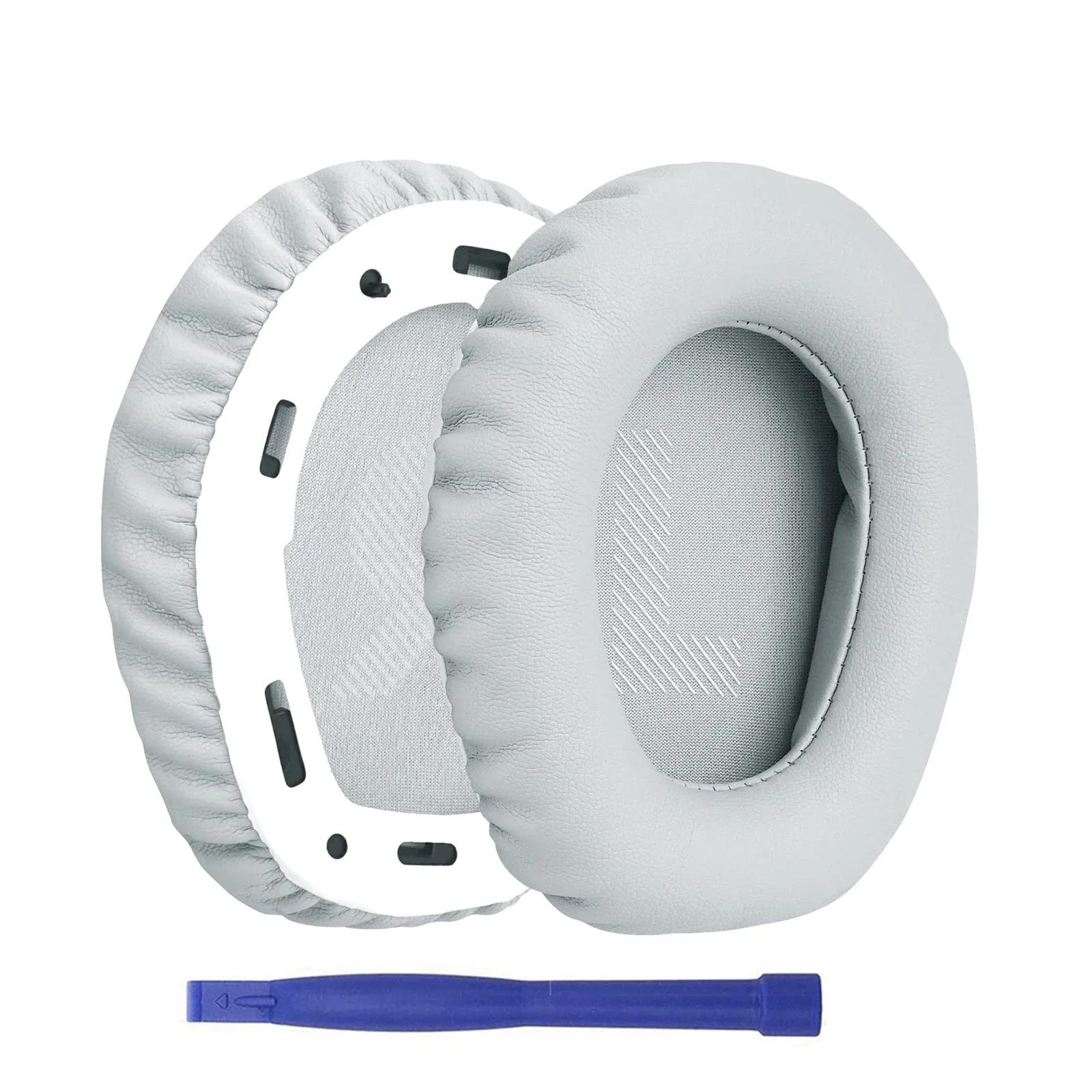 

Сменные амбушюры из протеиновой кожи, амбушюры, подушечки, запасные части для беспроводных наушников JBL Quantum 100 Q100, гарнитуры Standard Size светло-серый