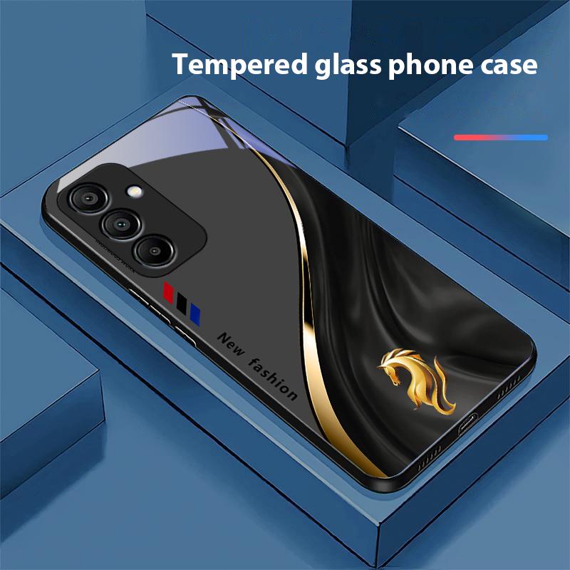 Starlight Zodiac For Samsung Galaxy A15 5G 54 4G 51 50 24 35 90 71 12 51 53 52S 80 22 34 Black Tempered Glass Phone Case