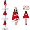 Stunning Women Christmas Red Velvet Santa Claus Cloak Cape Hooded Xmas Cosplay Costume