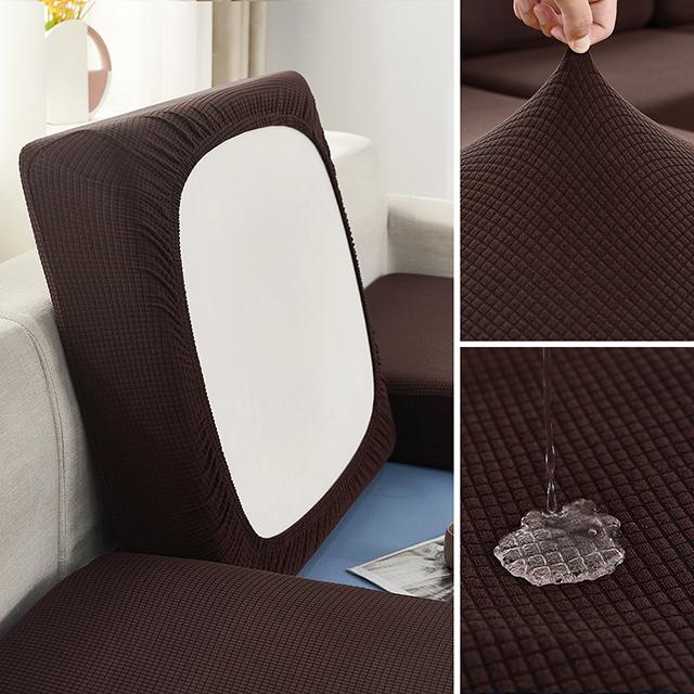 

Elastic Waterproof Sofa Cushion Covers Jacquard Thick Sofa Seat Cover For Living Room Slipcover Couch Covers Furniture Protector Normal Size (S)-1pc глубокая кофе