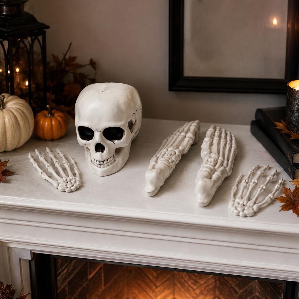 Accessoires Squelette Halloween Lot de 5 Pièces - Faux Réaliste pour Décoration de Maison