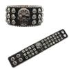 Hip-hop Punk Skull Buckle Rhinestone Bracelet Design European and American Popular Diamond-encrusted PU Leather Bracelet