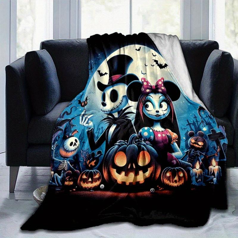 1pc Halloween Jack Printing Blanket - Soft, All-Season Throw for Office Blanket,Personalized Gift with Adorable Cartoon Design