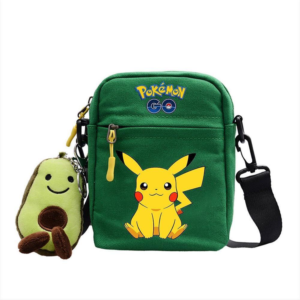 Plecak z anime Pokemon Mała płócienna torba na ramię z kieszenią na zamek do codziennego użytku