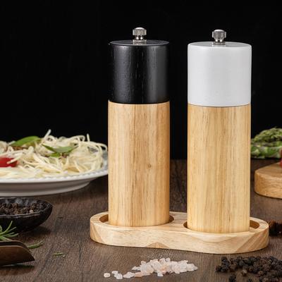 Natural Wood Mill for Sea Salt and Black Peppers Practical Manual Spices Grinder Kitchen Utensils for Cooking Lover