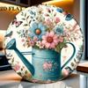 Metal Tin Sign Vintage Blue Tea Kettle Retro Kitchen Decor