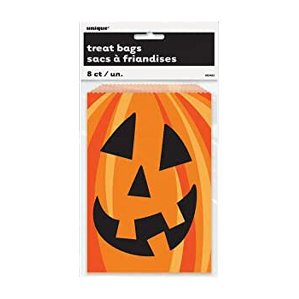 Unique Party Pumpkin Halloween Treat Bag (Pack of 8)
