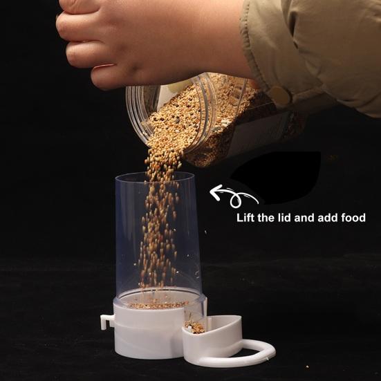 Bird Feeder Automatic Parrot Cage Food Dispenser Easy Installation Convenient Feeding Box Pet Bird Supplies