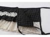 Authentic American Retro Plaid Ruffle Lace-Up Layered Skirt for Women