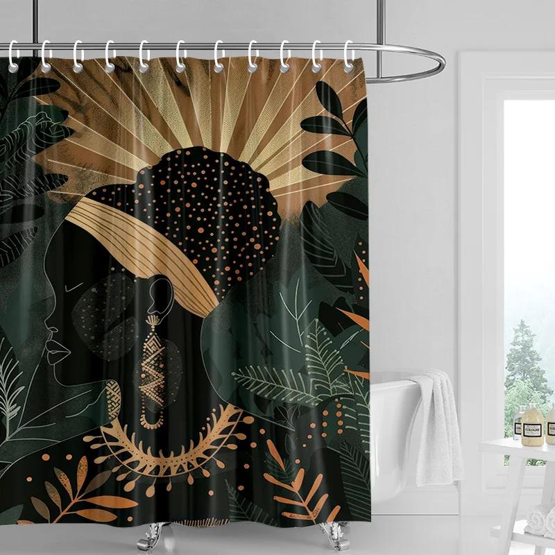 

American Ins Wind Shower Curtain Abstract Illustration Bathtub Curtain Hotel/Spa Privacy Partition Curtain 180X 200Cm 240 X180Cm W60H190(CM)-1 Pcs