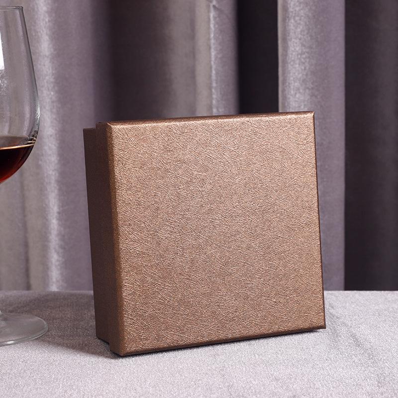 13x13x5.5cm Brown Kraft Paper Covered Cardboard Box Cardboard Travel Ring Necklace Earring Packaging Organizer Boxes  Black Men's Belt Packaging Box