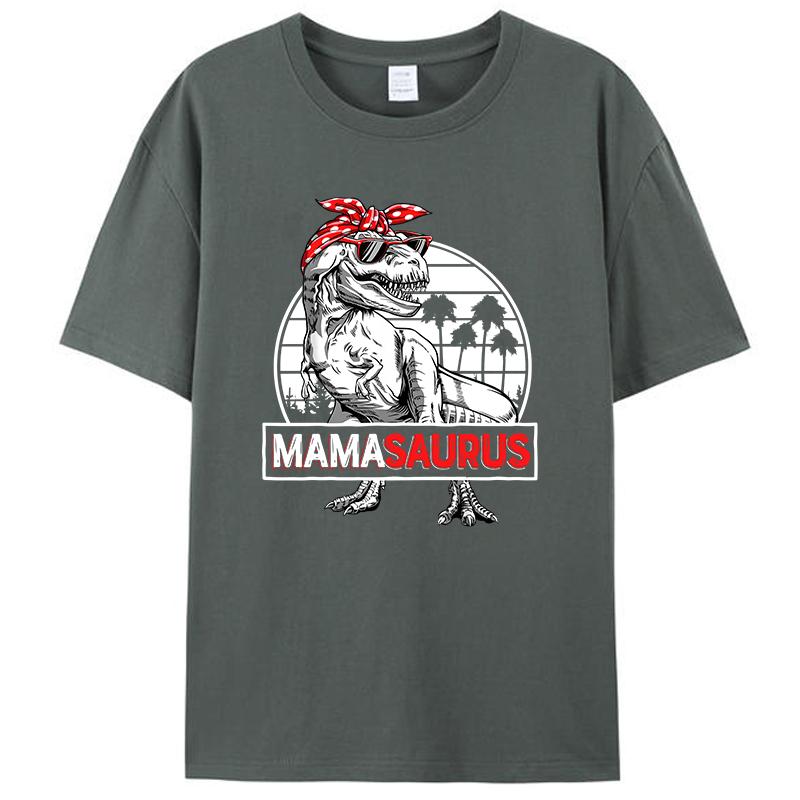 Mamasaurus T Rex Dinosaur Funny Mama Saurus Mother's Family T-Shirt Casual Men's Clothing Women Graphic Tee Shirts Cotton Tops