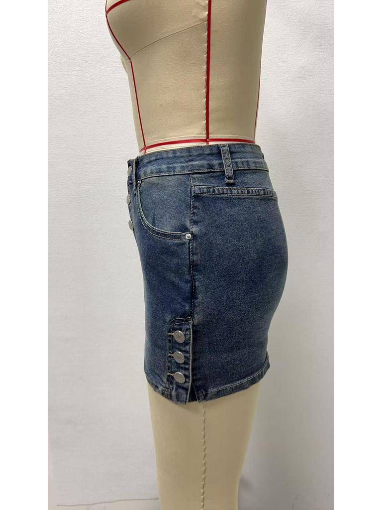 2025 Sexy Retro Denim Mini Skirt: Loose, Slimming, Stylish Women's Fashion