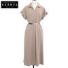 BLUE LABEL CRESTBRIDGE 25 Year Beige Compact Punch Color Neck Dress Dress beigeUsed