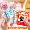 4 Stück Niedliches Pferd 2026 Kalender Tischkalender Ornament Cartoon Kawaii Planer Agenda Täglich Monatlich Schreibwaren Bürobedarf